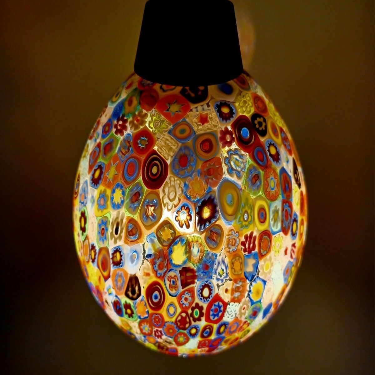 イタリア　ベネチアンガラス　murano ミルフィオリ　ランプシェード　灯具 ペンダントライト(ベネチアンガラス) イタリア ベネチアンガラス